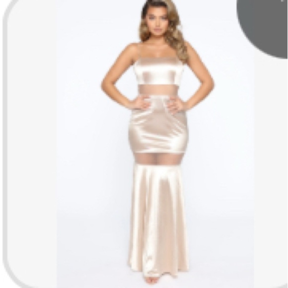 Satin Maxi Dress - Champagne